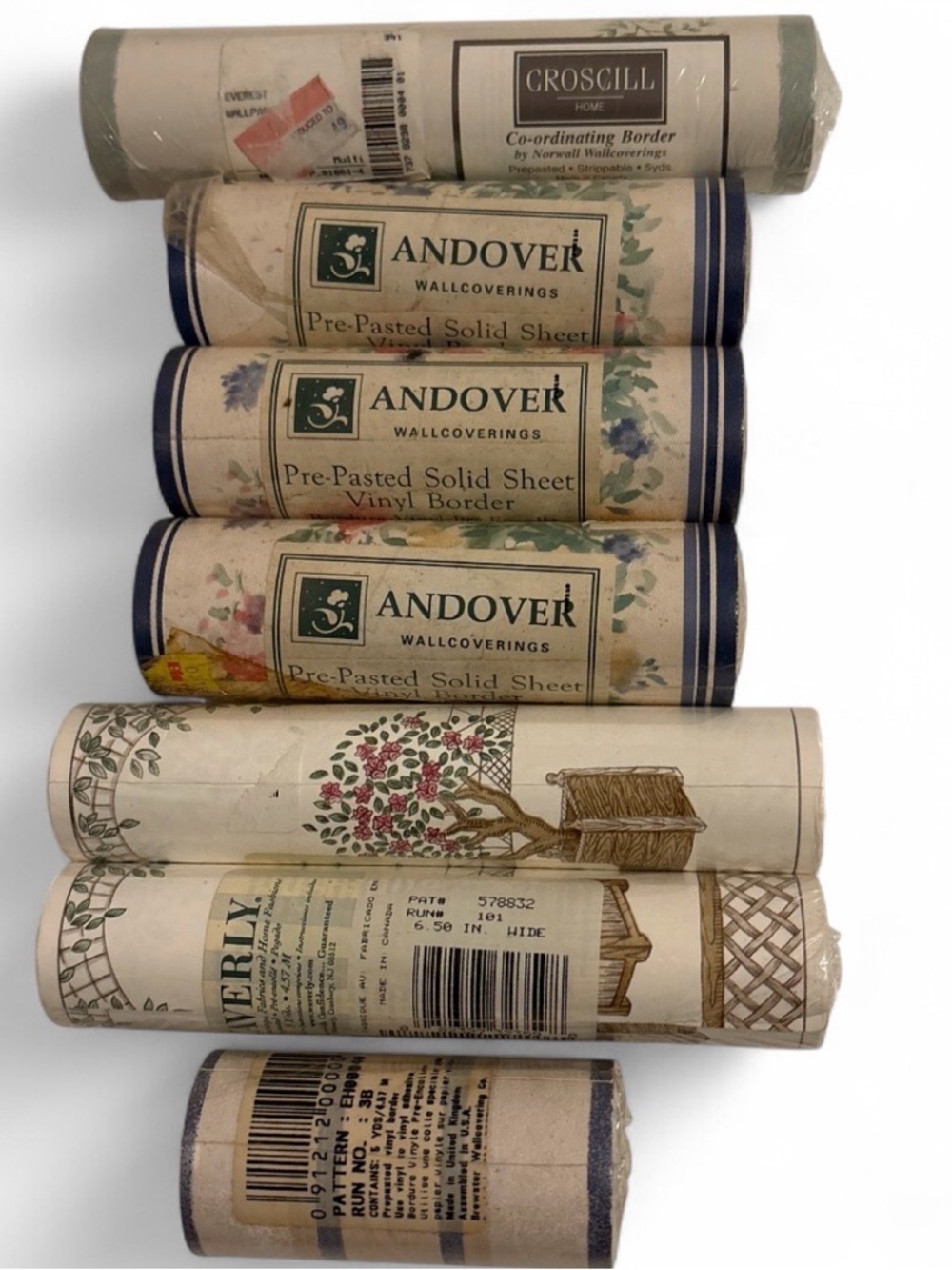 Lot 7 Vintage Wallpaper Borders Andover Waverly Croscill Floral Cottage